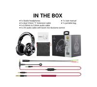 (Black-Mic) Oneodio A71 Wired Over Ear Headphone With Mic Studio DJ Headphones Professional