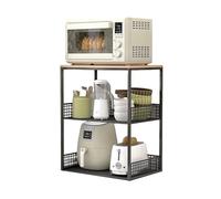 Black Microwave Cart 3Tier Rolling Shelf 22" Mobile Printer Stand with Storage SpaceSaving Kitchen/Office Utility Table Under Desk nizer