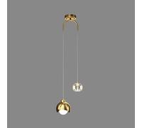Black Mid Century Crystal Pendant Light - 2-Light Brushed Brass Fixture with LED, d Industrial Chaner for Bedroom, Kitchen Island, Dining Room, Living Room, Farmhouse