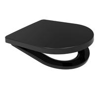 (Black) Middle D Shape Toilet Seat Soft Close Quick Release 360 x 449mm