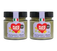 Black Milk Pistachio Cream Spread 230g - Made In Italy - Bake or Spread - Gluten Free - Two Jars