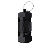 (Black) Mini Holder Box Outdoor Waterproof Sealed Pocket Container Keychain Case Bottle Stash