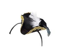 Bristol Novelty BH554 Headband | Mini Pirate Hat | 1 Piece | Black | One Size-Ages 14 years Band, womens