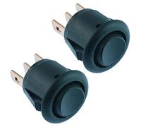 Black Mini Round On-Off-On Rocker Switch SPDT 12A SCI R13-270D Panel Mount Dash (Pack of 2)