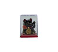 Black Mini Solar Powered Money Cat In Clear Display Box