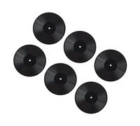 Black Miniature Vinyl Records 6 Count for House Decor