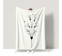 Black Minimalist Abstract Dynamic Artistic Couch Blanket Fluffy Soft Warm Blanket For children teenagers adults and the elderly Queen (200 x 200 CM)