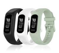 (Black-Mint-Mint) 3pcs Soft Silicone Bands For Garmin Vivosmart 5 Straps Replacement Sport Colourful Strap For Vivosmart 5 Wristbands