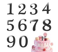 Black Mirrored Acrylic 0-9 Number Cake & Cupcake Toppers - Elegant Decorations for Birthdays, Anniversaries & Desserts