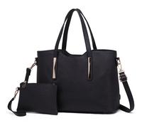 (Black) Miss Lulu Women's Shoulder Bag & Mini Pouch