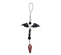 Black Mobile Phone Chain Pendant, Goth Y2K Phone Charm Pendant Kawaii-Key Chain for Bag Cute Accessory Women Guitar Strap Lanyard Beaded Keychain, Accessories