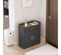 Home Source Novara Black 2 Door Shoe Storage Drawer Cabinet