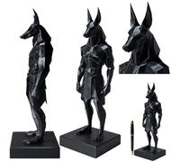 Black Modern Home Decoration Minimalist Accent Art | Geometric Anu gyptian God Statue Figurine - Abstract Office Desk Ornament Decor Bookshelf Display Model for Living Room Gaming Room Accessories