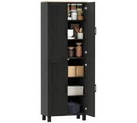 Black Modern Kitchen Storage Cabinet Cupboard With 6 Shelves
