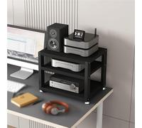 Black Modern Ma Stand with 4 Shelves for o Video Sto Entertainment Center Ste Rack with Shock Absing Feet Cact AV Cabinet 15.7x13x13.9in