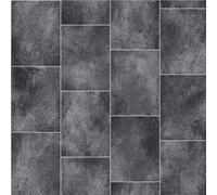 Black Modern Stone Effect Anti-Slip Vinyl Flooring For Kitchen, Bathroom, 4.0mm Thick Vinyl Sheet-7M(23') X 4M(13'1")-28M²