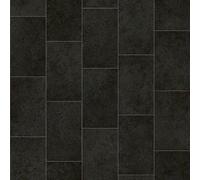 Black Modern Tile Effect Anti-Slip Vinyl Flooring For Home, Shops, Offices, 2.0mm Thick Vinyl Sheet-7M(23') X 4M(13'1")-28M²