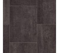 Black Modern Tile Effect Anti-Slip Vinyl Flooring For Kitchen, & Bathroom, 2.5mm Thick Vinyl Sheet-3M(9'9") X 2M(6'6")-6M²