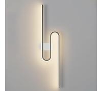 Black Modern Wall Sconce Light, LED Sconces Wall Lighting Cordless Bathroom Light Fixtures, Indoor Crative Decor Wall Lights for Bedroom Living Room Bathroom Over Mirror Lighting Fixtures 3000K