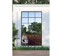Black Modern Window Garden Wall Mirror 79" X 47" (200CM X 120CM) MirrorOutlet Black 1 Pack
