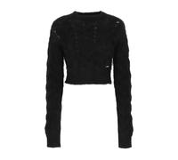 Black Mohair Cropped Jumper - female - Dsquared2 - Round-neck Knitwear - Black - S - Knitwear S