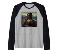 Black Mona Lisa African American Black History Month Raglan Baseball Tee