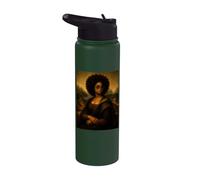 Black Mona Lisa Juneteenth African Roots Black Diva Afro Stainless Steel Insulated Water Bottle