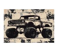 Black Monster Car Grunge Placemats Heat Resistant Washable Oxford Cloth Table Mats Set of 4 Home Kitchen Decoration, Easy to Clean