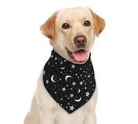Black Moon White Stars Dog Bandana Scarf Triangle Bibs Pet Accessories Cat Kerchief