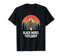 Black Morel Explorer Mushroom Forager Hiking T-Shirt
