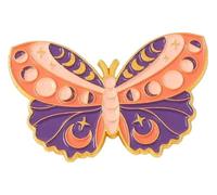 Black Moth Lily of the Valley Tendrils Enamel Lapel Pin Brooch, Klein, Non-precious metal