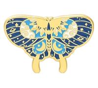 Black Moth Lily of the Valley Tendrils Enamel Lapel Pin Brooch, Klein, Non-precious metal
