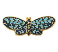 Black Moth Lily of the Valley Tendrils Enamel Lapel Pin Brooch, Klein, Non-precious metal
