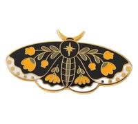 Black Moth Lily of the Valley Tendrils Enamel Lapel Pin Brooch, Klein, Non-precious metal