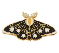 Black Moth Lily of the Valley Tendrils Enamel Lapel Pin Brooch, Klein, Non-precious metal