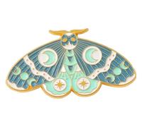 Black Moth Lily of the Valley Tendrils Enamel Lapel Pin Brooch, Klein, Non-precious metal
