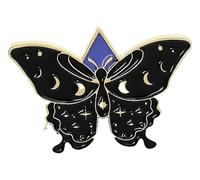 Black Moth Lily of the Valley Tendrils Enamel Lapel Pin Brooch, Klein, Non-precious metal