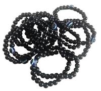 Black Moti Hand Band With Single Evil Eye/Nazar Charming Friendship Cuff Wrist Band For Men's & Women's Pack of 2 By The Great Indian Store