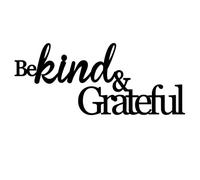 Black Motivational Wall Decor - Be Kind & Grateful Metal Sign Rustic Inspirational Wall Art for Home Office Decor
