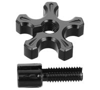 Black Motorcycle Clutch Cable Adjuster Screw, Anodized Aluminum Alloy | Textured Wheel Shape, Standard Metric Thread, Fine Tune Tension, for DIY Mechanics and Garage Maintenance