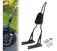 Black Motorcycle Rear Seat Chrome Backrest Sissy Bar Back Rest Compatible For Harley-Davidson Dyna Fxd Fxdb Fxdc Fxdl Streetbob Wide Glide Low Rider