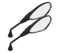 Black Motorcycle Rear View Mirror Replacement for Handlebars | Iron and Plastic Build, Stable View on Rough Roads, for Commuting and Street Riding
