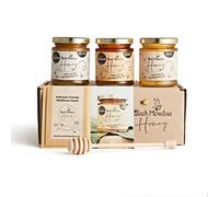 Black Mountain Honey Gift Hamper - 3 Jar (Runny/Soft Set/Borage) - Plastic Free Compostable Packaging - 3 x 227g…