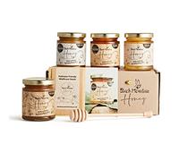 Black Mountain Honey - Single Origin Natural Welsh Honey Gift Box With Wildflower Honey, Borage Honey, Heather Honey And Soft Set Honey (4 Jar Gift Pack)
