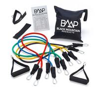 Black Mountain Products Resistance Band Set with Door Anchor, Ankle Strap, Exercise Chart, and Carrying Case