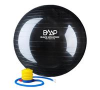 Black Mountain Products Unisex Static Strength Exercise Stability Gym Ball with Pump (65cm, Black)