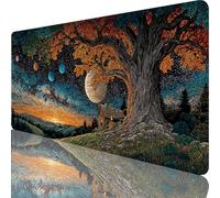Black Mouse Mat 1200 x 600 x 3 mm Large Gaming Mouse Pad Tree Of Life Desk Mat with Stitched Edges, Mousepad Non Slip Rubber Base, Waterproof Soft Desk Pad, Pc Accessories for Home Office Decor l-9521