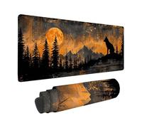 Black Mouse Mat 1200x600x3 mm, Mouse Pad Wolf Pattern with Stitched Edge Design, Waterproof Mousepad Large 48x24x0.12inch with Non-Slip Rubber Base for Office Desk Accessories, Gifts -zzg25056Z