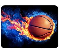 Black Mouse Mat 220x180x3mm Basketball Mouse Pad, Thick Non-Slip Rubber Base Desk Mat and Stitched Edge, Optimised for Gaming Sensors Mousepad Office Accessorie for Home Computers Laptop PC, Model566