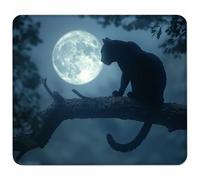 Black Mouse Mat 270x220mm, Small Mouse Pad Cat Waterproof Gaming Mousepad, Mini Desk Mat with Anti-Slip Base, Stitched Edges Mousepad, Keyboard, Mousemats for Gaming Accessories, Gifts for Men 1-8521